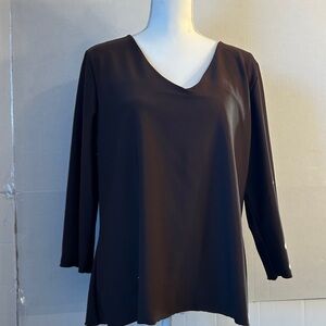Spanx Women’s Brown 3/4 Sleeve Lined  StretchTop. Sz XL